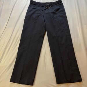Harve Bernard Belted WideLeg Trousers Womens 12 Lined Wool Business Casual Pant